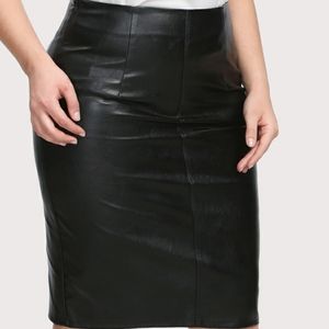 Leather pencil skirt